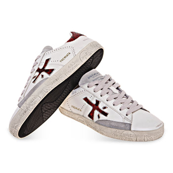 Sneaker Stevend in pelle con inserti in pelle stampa pitone - 4
