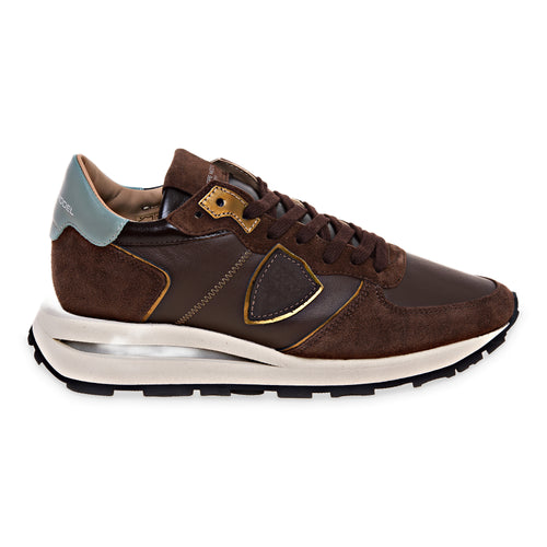 Sneaker Philippe Model Tropez Haute in pelle e camoscio  MARRONE