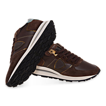 Sneaker Philippe Model Tropez Haute in pelle e camoscio  MARRONE - 4