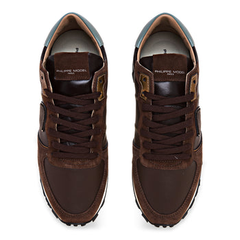 Sneaker Philippe Model Tropez Haute in pelle e camoscio  MARRONE - 5