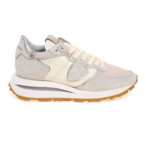 Sneaker Philippe Model Tropez High in camoscio e tessuto con dettagli metallici