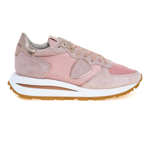 Sneaker Philippe Model Tropez High in camoscio e tessuto con dettagli metallici