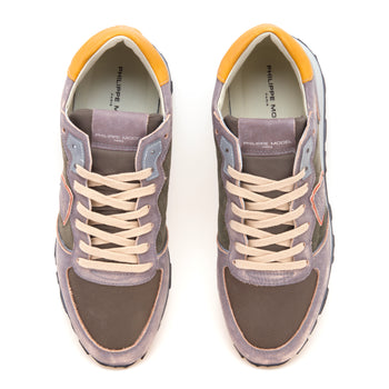 Sneaker Philippe Model Tropez Haute in camoscio e pelle vintage - 5