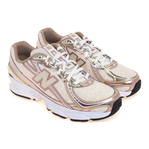 Ginnica New Balance 740 in ecopelle e tessito effetto pizzo ricamato - 2