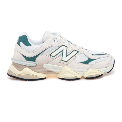 Sneaker New Balance 9060 in camoscio e tessuto BURRO - VERDE