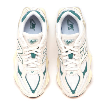Sneaker New Balance 9060 in camoscio e tessuto BURRO - VERDE - 5