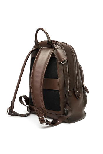 Zaino doppia tasca Santoni in pelle anticata - 5