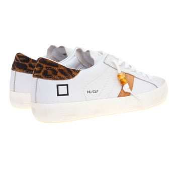 Sneaker D.A.T.E. Hill Low in pelle con talloncino leopard - 3