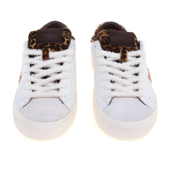 Sneaker D.A.T.E. Hii Low in pelle e camoscio con inserti in cavallino e glitter - 5