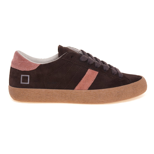 Sneaker D.A.T.E. Hill Low in camoscio con inserti rosa
