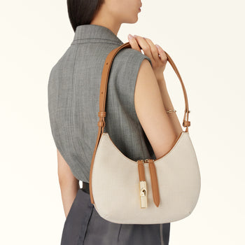 Borsa a spalla Furla Nuvola in tessuto e pelle - misura S - 6