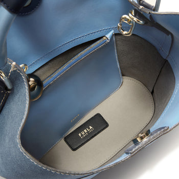 Borsa a secchiello Furla Sfera in pelle e tessuto - Misura 26 - 3