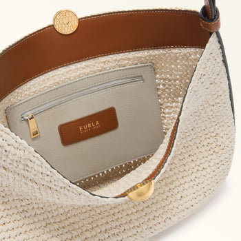 Borsa a spalla Furla Sfera in tessuto intrecciato effetto crochet soft - misura L - 3