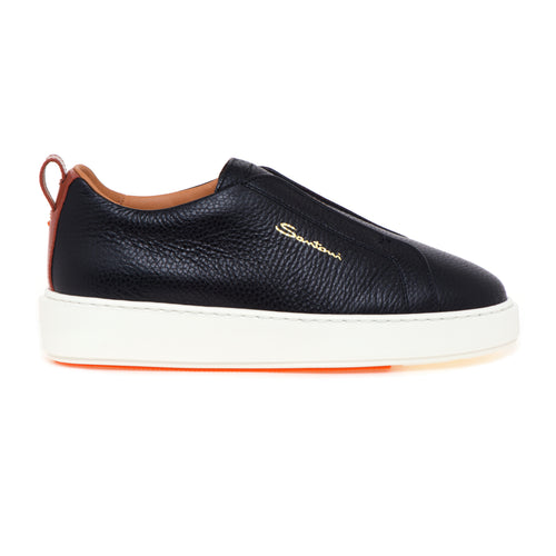 Sneaker Santoni slip-on in pelle martellata