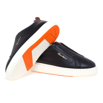 Sneaker Santoni slip-on in pelle martellata - 4