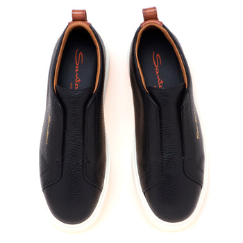 Sneaker Santoni slip-on in pelle martellata - 5