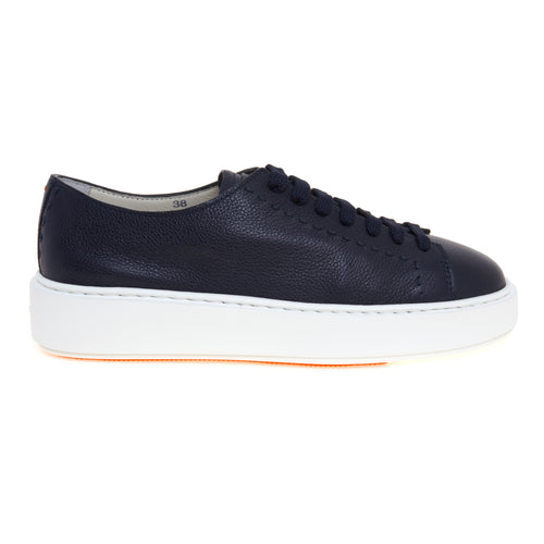 Sneaker Santoni in pelle con impunture e suola in gomma