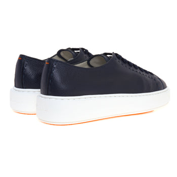 Sneaker Santoni in pelle con impunture e suola in gomma - 3