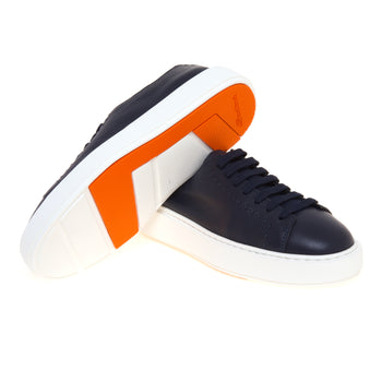 Sneaker Santoni in pelle con impunture e suola in gomma - 4
