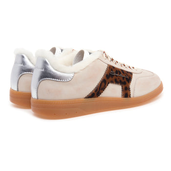 Sneaker Santoni DBS Olympic in pelle e cavallino maculato con fodera in montone - 3