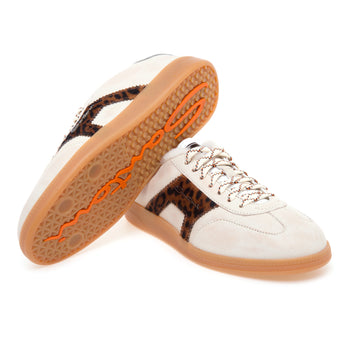 Sneaker Santoni DBS Olympic in pelle e cavallino maculato con fodera in montone - 4