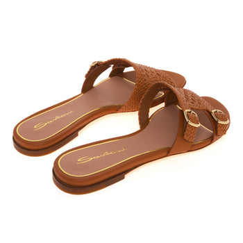 Mule Santoni Didi in pelle intrecciatra con doppia fibbia - 3