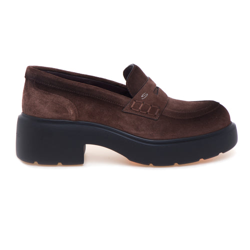 Mocassino Santoni in camoscio con platform