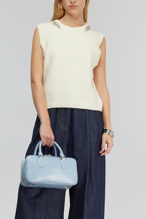 Gilet Semicouture "Alienor" in misto cashmere con strass