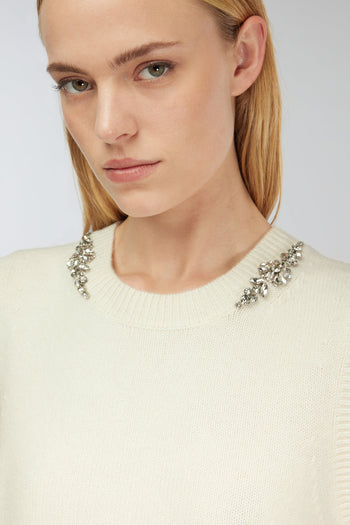 Gilet Semicouture "Alienor" in misto cashmere con strass - 3