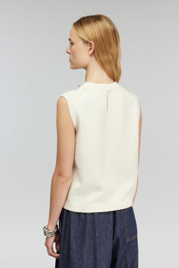 Gilet Semicouture "Alienor" in misto cashmere con strass - 4