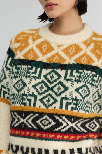 Maglia girocollo Semicouture "Ottavio" in misto lana con motivo jacquard - 4