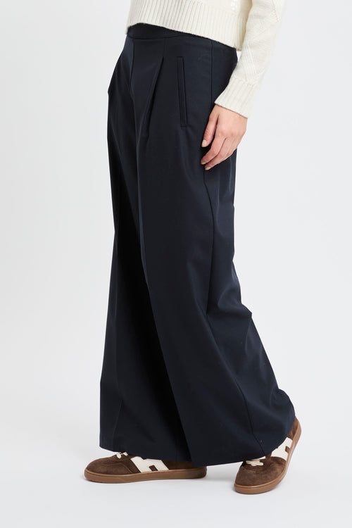 Pantalone a palazzo Semicouture in misto lana