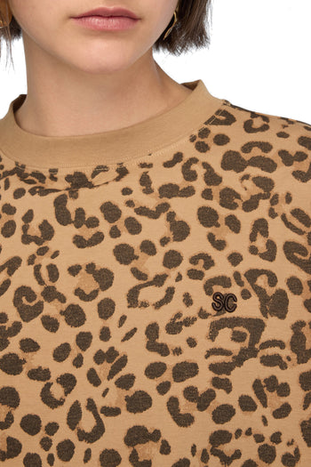 Maglia Neva di Semicouture in cotone con stampa maculato - 3