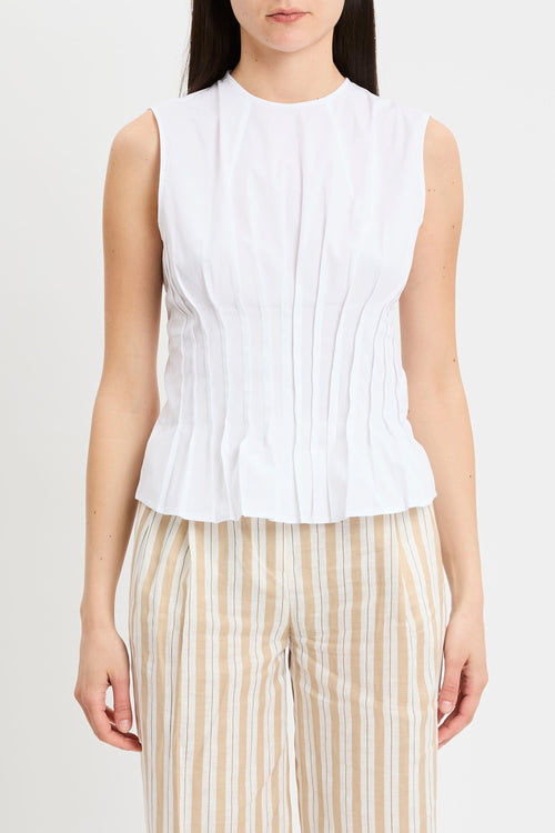 Top Clarinda di Semicouture in cotone con pieghe