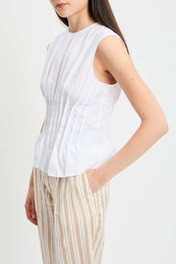 Top Clarinda di Semicouture in cotone con pieghe - 4