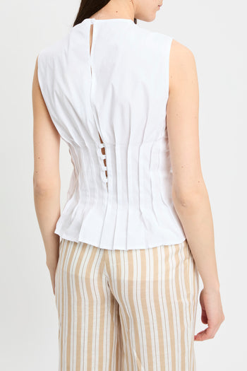 Top Clarinda di Semicouture in cotone con pieghe - 5