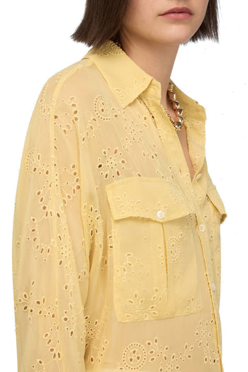 Camicia Tiffany di Semicouture in sangallo con tasche davanti - 4