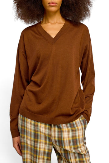 Maglia Semicouture Jade in lana vergine con scollo a "V" - 3