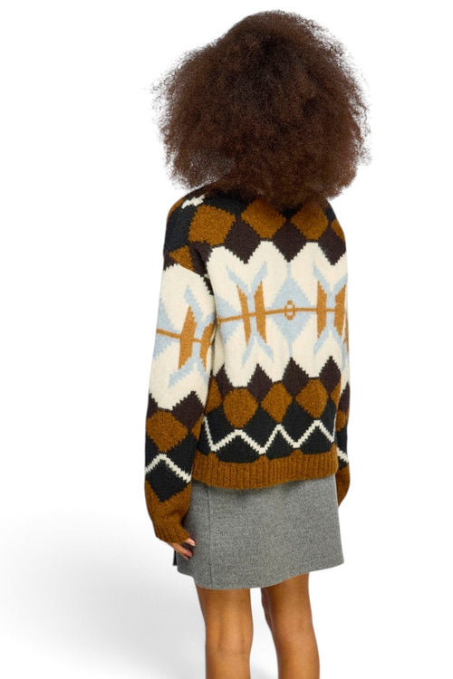 Maglia Semicouture Sherley in jacquard con motivo norvegese e collo tondo - 2