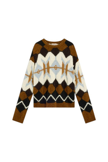 Maglia Semicouture Sherley in jacquard con motivo norvegese e collo tondo - 4