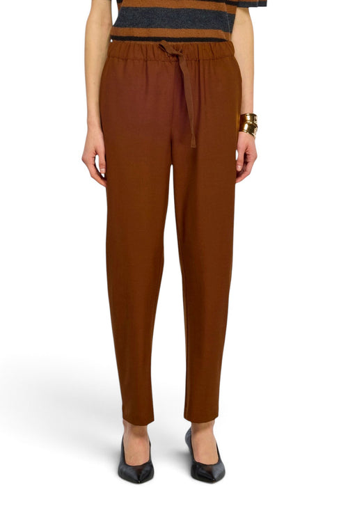 Pantalone Semicouture Buddy in fresco di lana con coulisse in vita - 1