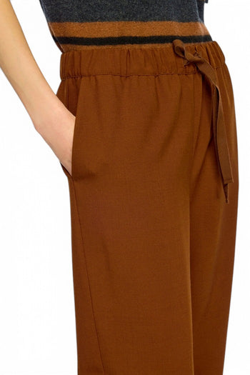 Pantalone Semicouture Buddy in fresco di lana con coulisse in vita - 3