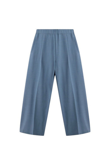 Pantalone a palazzo Semicouture Jhonny in fresco di lana con elastico in vita - 4
