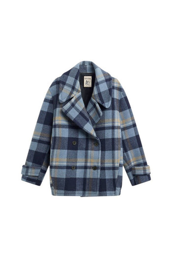 Cappotto doppiopetto Semicouture Lizzy in lana con motivo a quadri - 5