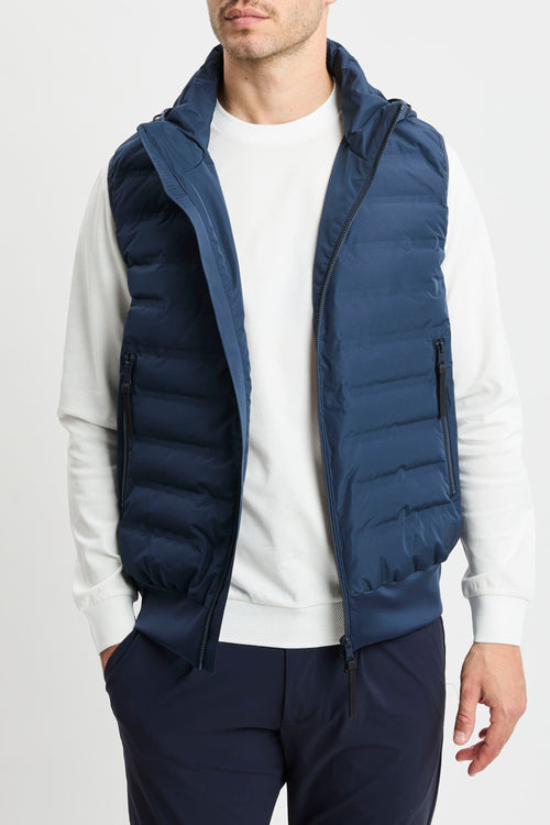 Gilet People Of Shibuya in bimateriale con cappuccio