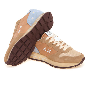 Sneaker SUN68 Ally Vintage in camoscio e tessuto con margherite ricamate - 4