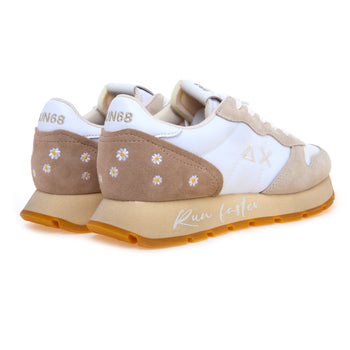 Sneaker SUN68 Ally Vintage in camoscio e tessuto con margherite ricamate - 3