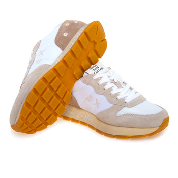 Sneaker SUN68 Ally Vintage in camoscio e tessuto con margherite ricamate - 4