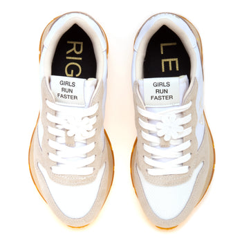 Sneaker SUN68 Ally Vintage in camoscio e tessuto con margherite ricamate - 5