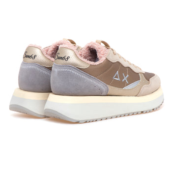 Sneaker SUN68 Big Ally Teddy in nylon e camoscio con fodera teddy - 3